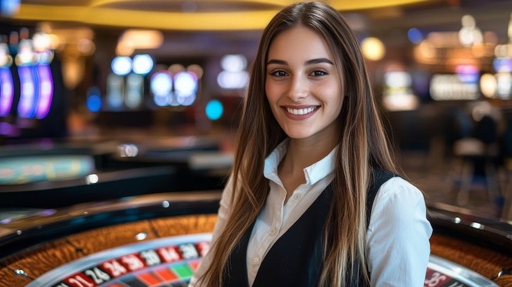 Detail kartu dan antarmuka taruhan Caribbean Stud Poker di layar mobile brewek